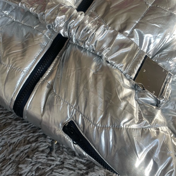 - -❄️ Women  SILVER Winter Onesies Ski Suit Fur Collar Ski Jumpsuit Snowsuit NEW - Picture 7 of 17